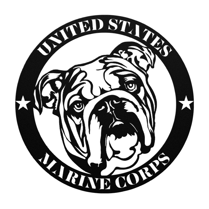 Marine Corps Bulldog Metal Wall Art - BullyBellyMetal Sign