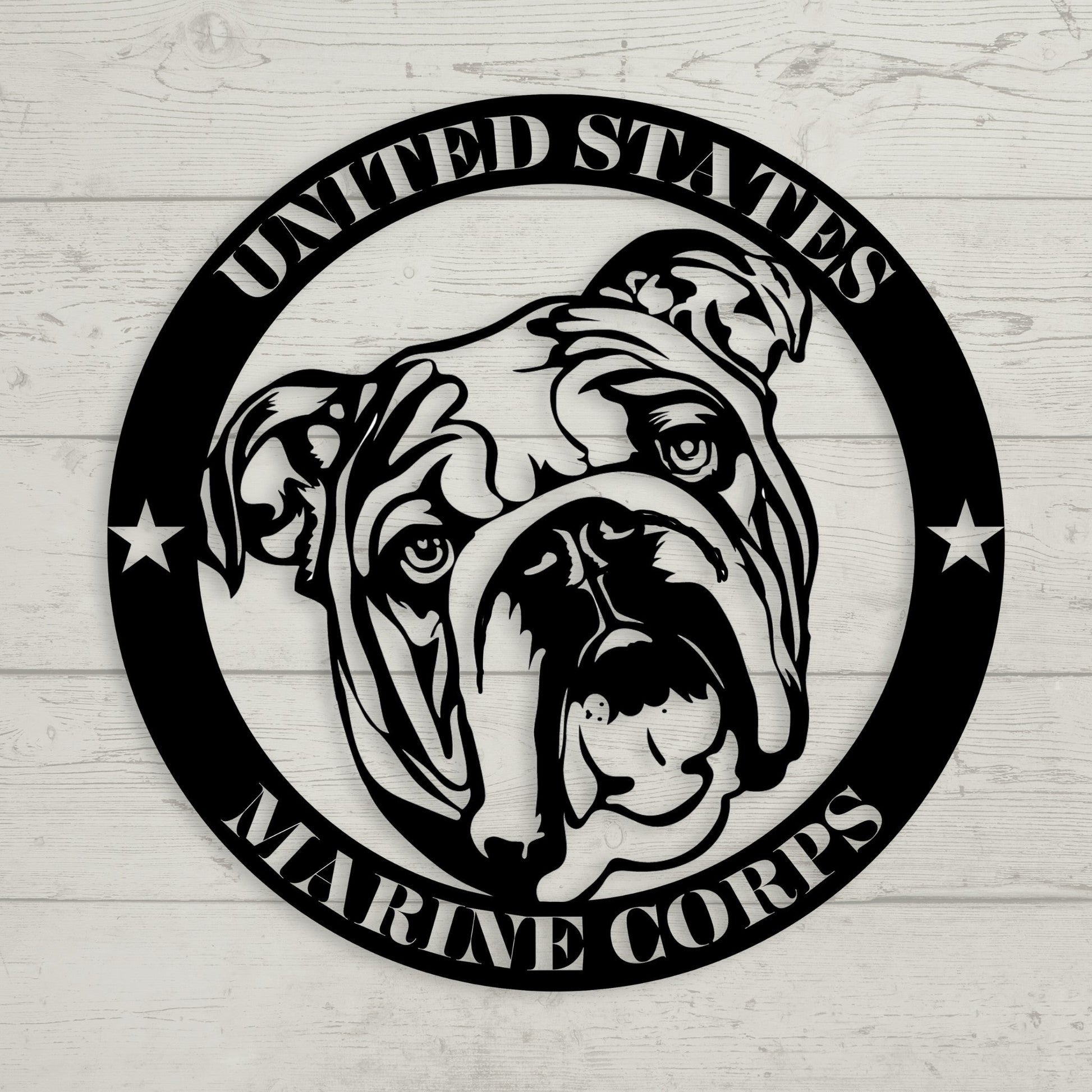 Marine Corps Bulldog Metal Wall Art - BullyBellyMetal Sign