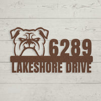 Metal Address Sign for Bulldog Home - BullyBellyMetal Sign