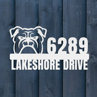 Metal Address Sign for Bulldog Home - BullyBellyMetal Sign