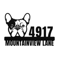 Metal Address Sign for French Bulldog Home - BullyBellyMetal Sign
