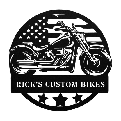 Motorcycle Metal Sign – Custom Biker Garage Wall Art - BullyBellyMetal Sign