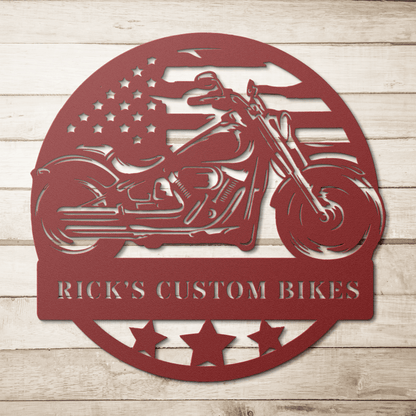 Motorcycle Metal Sign – Custom Biker Garage Wall Art - BullyBellyMetal Sign