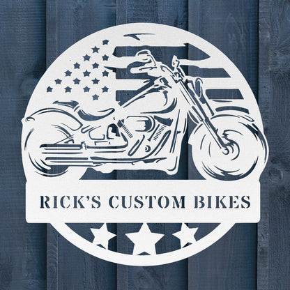 Motorcycle Metal Sign – Custom Biker Garage Wall Art - BullyBellyMetal Sign