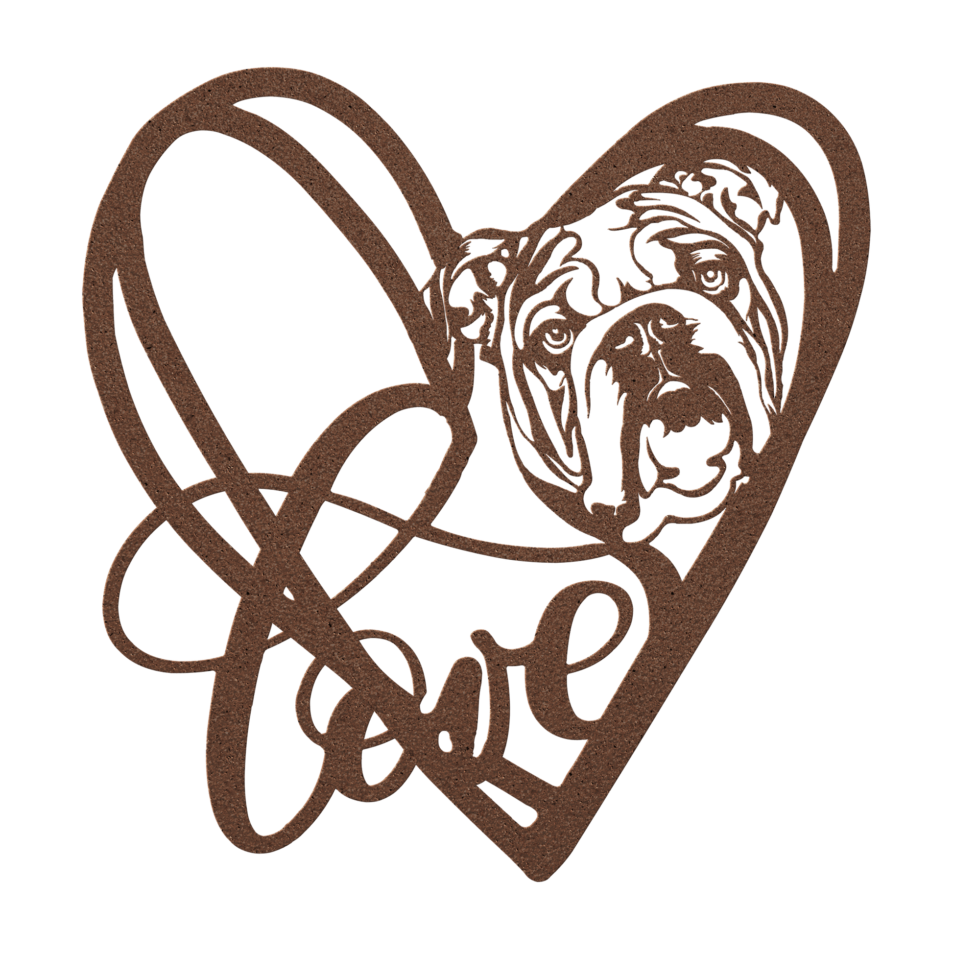 My Love, My Heart English Bulldog Metal Wall Art - BullyBellyMetal Sign