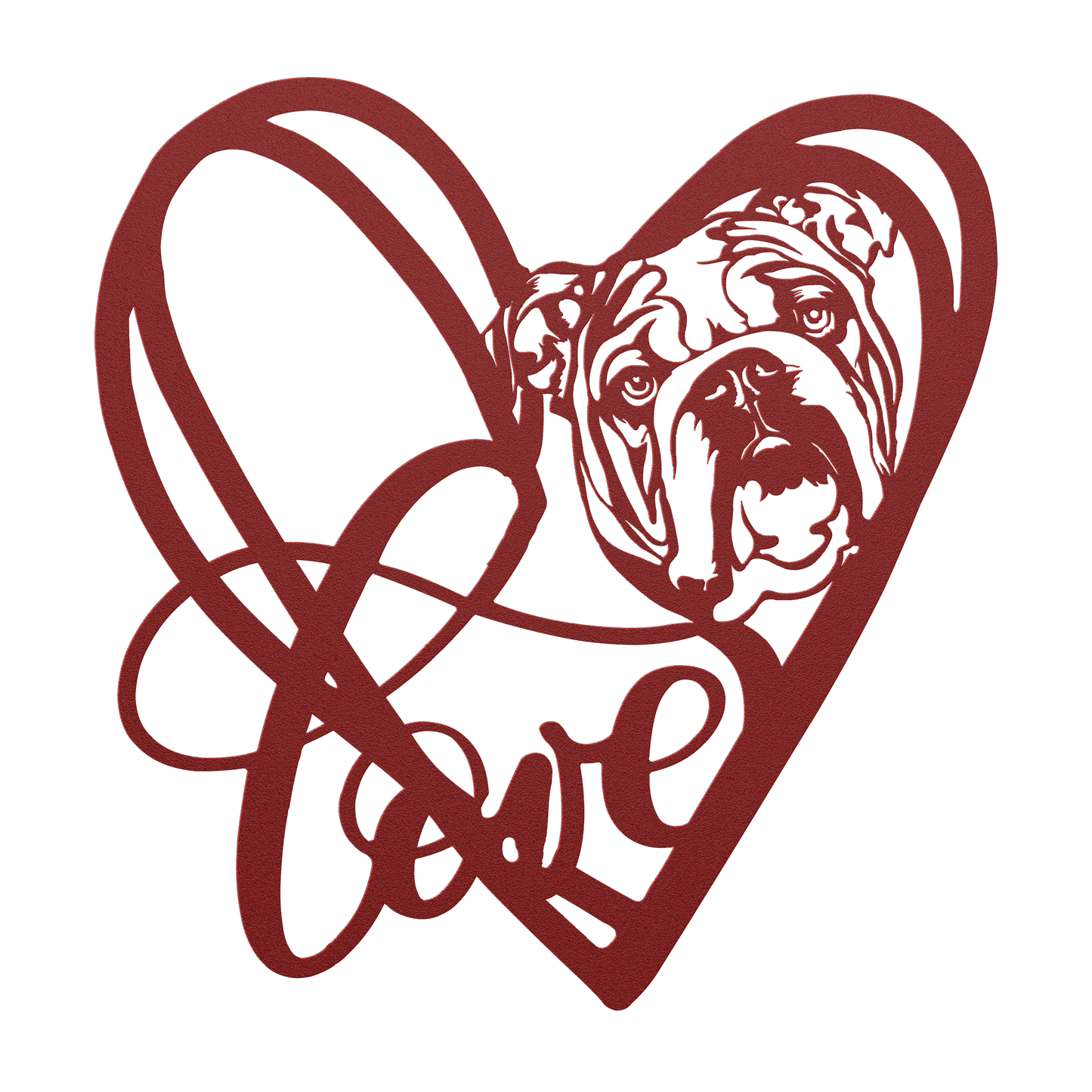 My Love, My Heart English Bulldog Metal Wall Art - BullyBellyMetal Sign