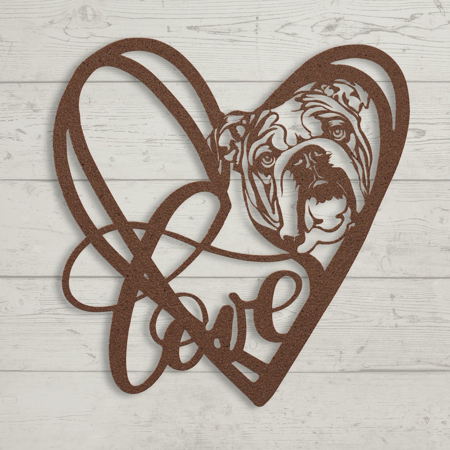My Love, My Heart English Bulldog Metal Wall Art - BullyBellyMetal Sign