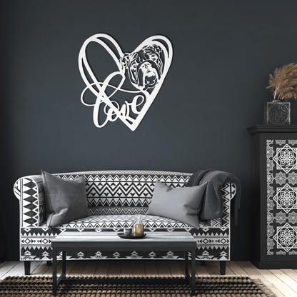 My Love, My Heart English Bulldog Metal Wall Art - BullyBellyMetal Sign