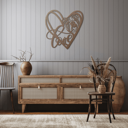 My Love, My Heart English Bulldog Metal Wall Art - BullyBellyMetal Sign