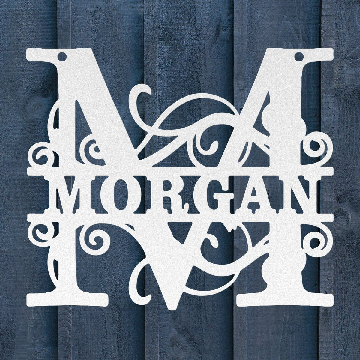 Ornate Split Letter Monogram Metal Sign - BullyBellyMetal Sign