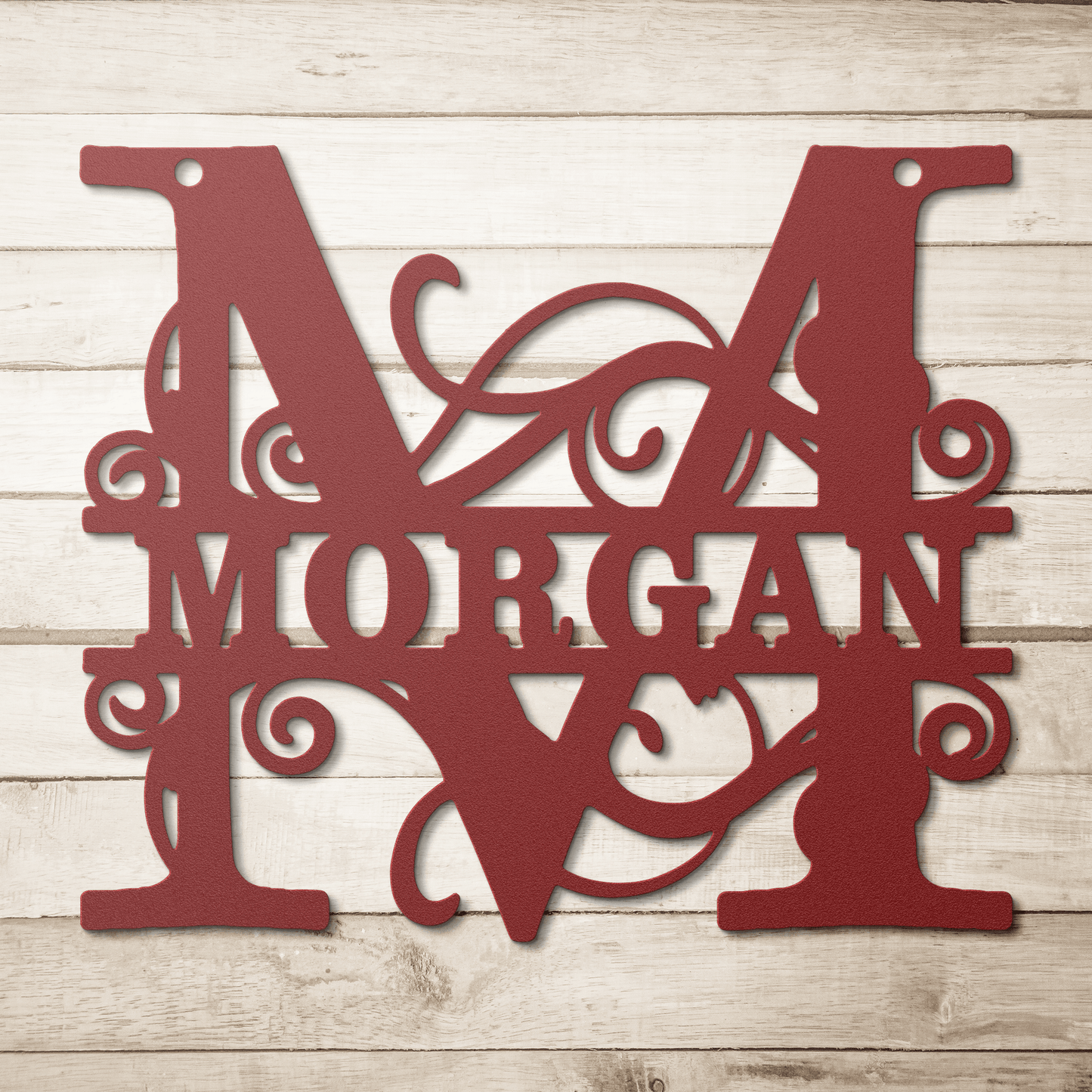 Ornate Split Letter Monogram Metal Sign - BullyBellyMetal Sign