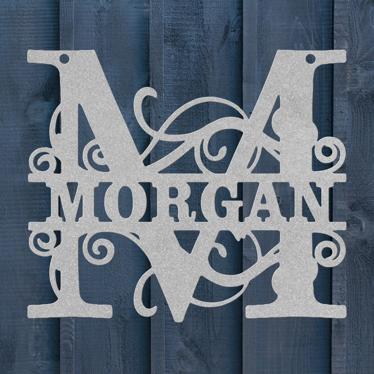 Ornate Split Letter Monogram Metal Sign - BullyBellyMetal Sign