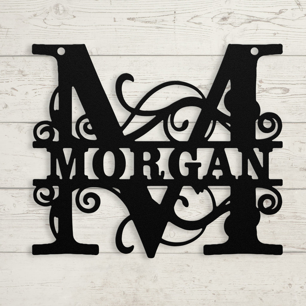 Ornate Split Letter Monogram Metal Sign - BullyBellyMetal Sign
