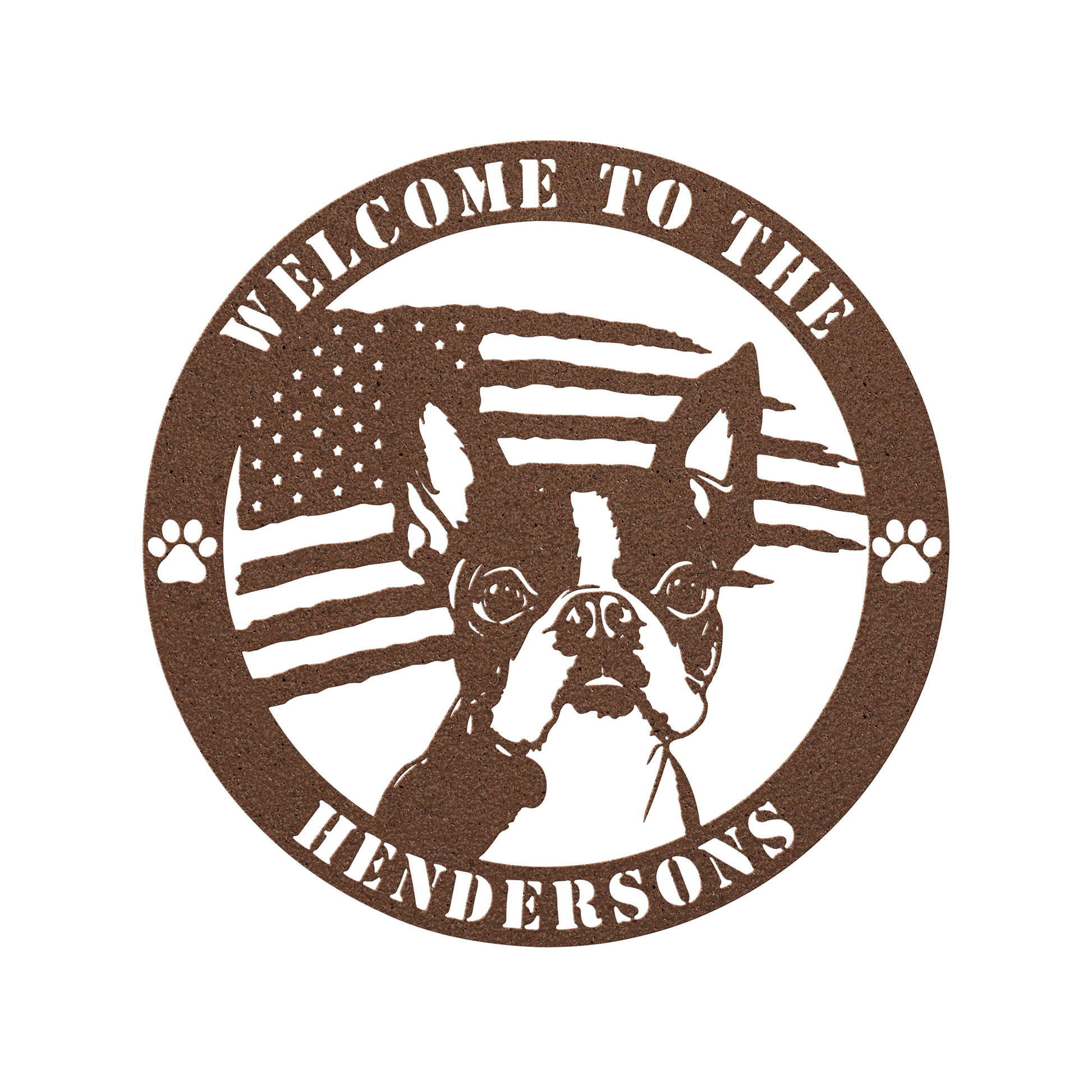 Patriotic Boston Terrier Custom Metal Wall Sign - BullyBellyMetal Sign