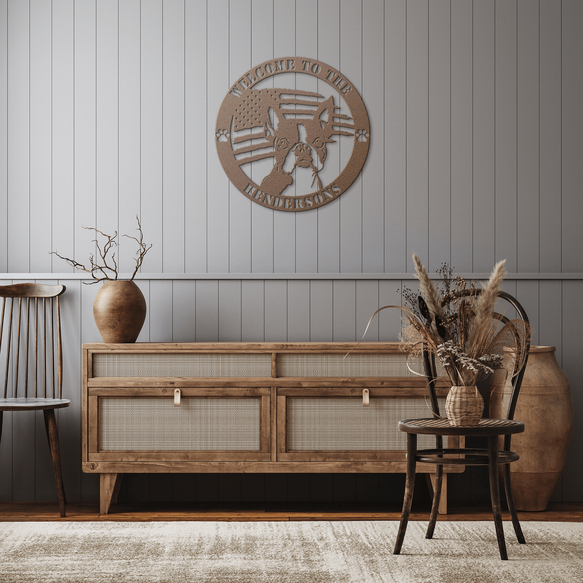 Patriotic Boston Terrier Custom Metal Wall Sign - BullyBellyMetal Sign