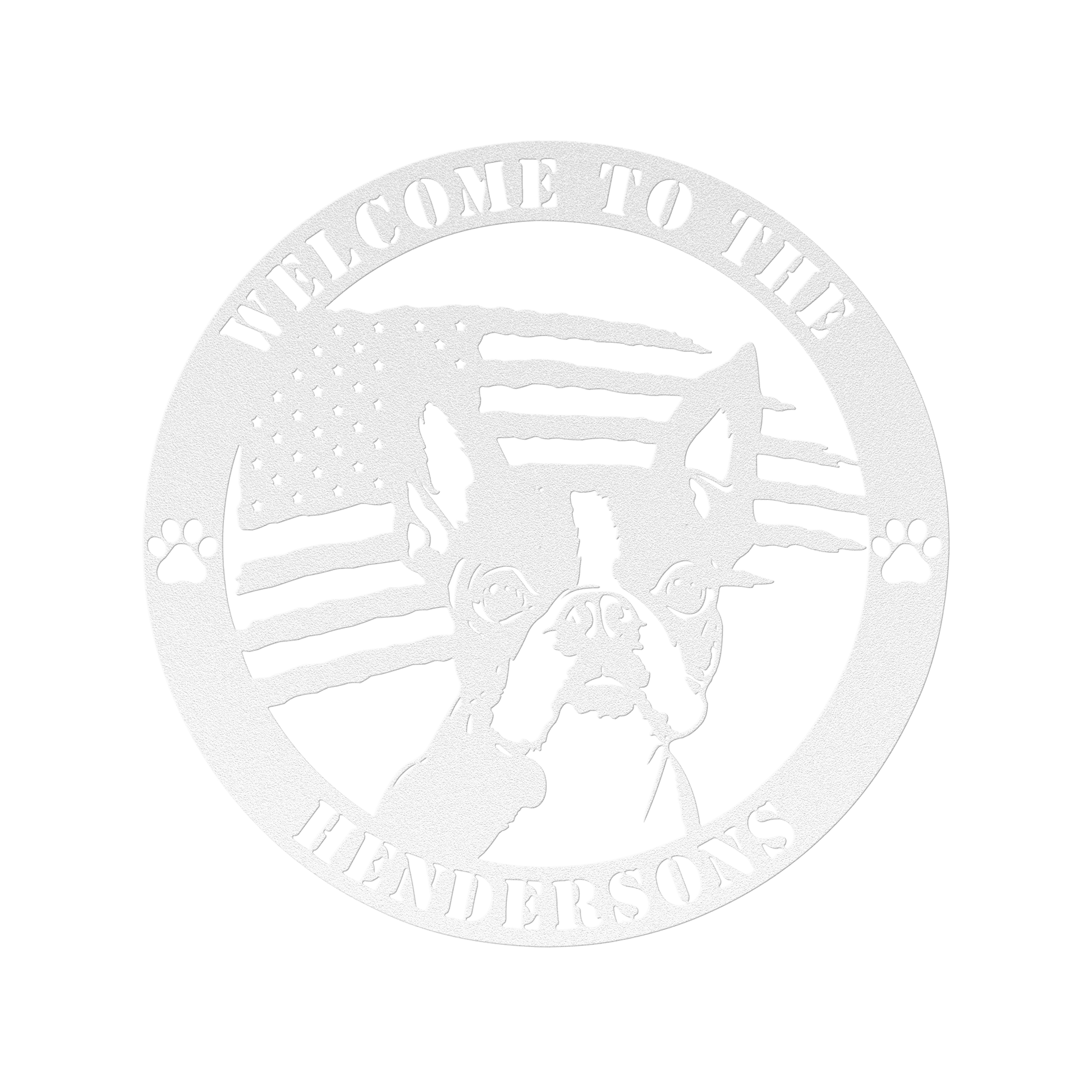 Patriotic Boston Terrier Custom Metal Wall Sign - BullyBellyMetal Sign