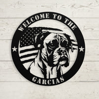 Patriotic Boxer Custom Metal Wall Sign - BullyBellyWall Art