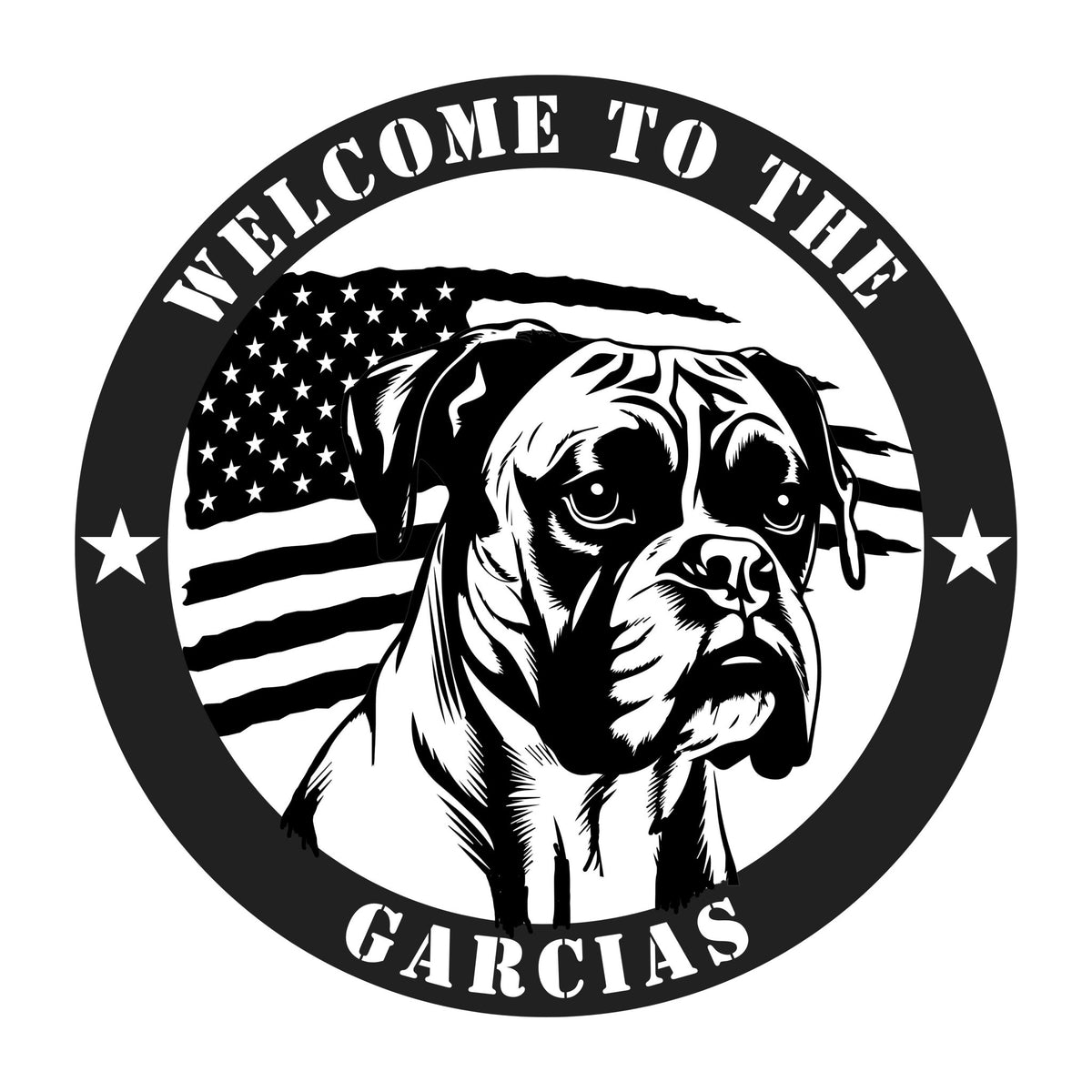 Patriotic Boxer Custom Metal Wall Sign - BullyBellyBoxer