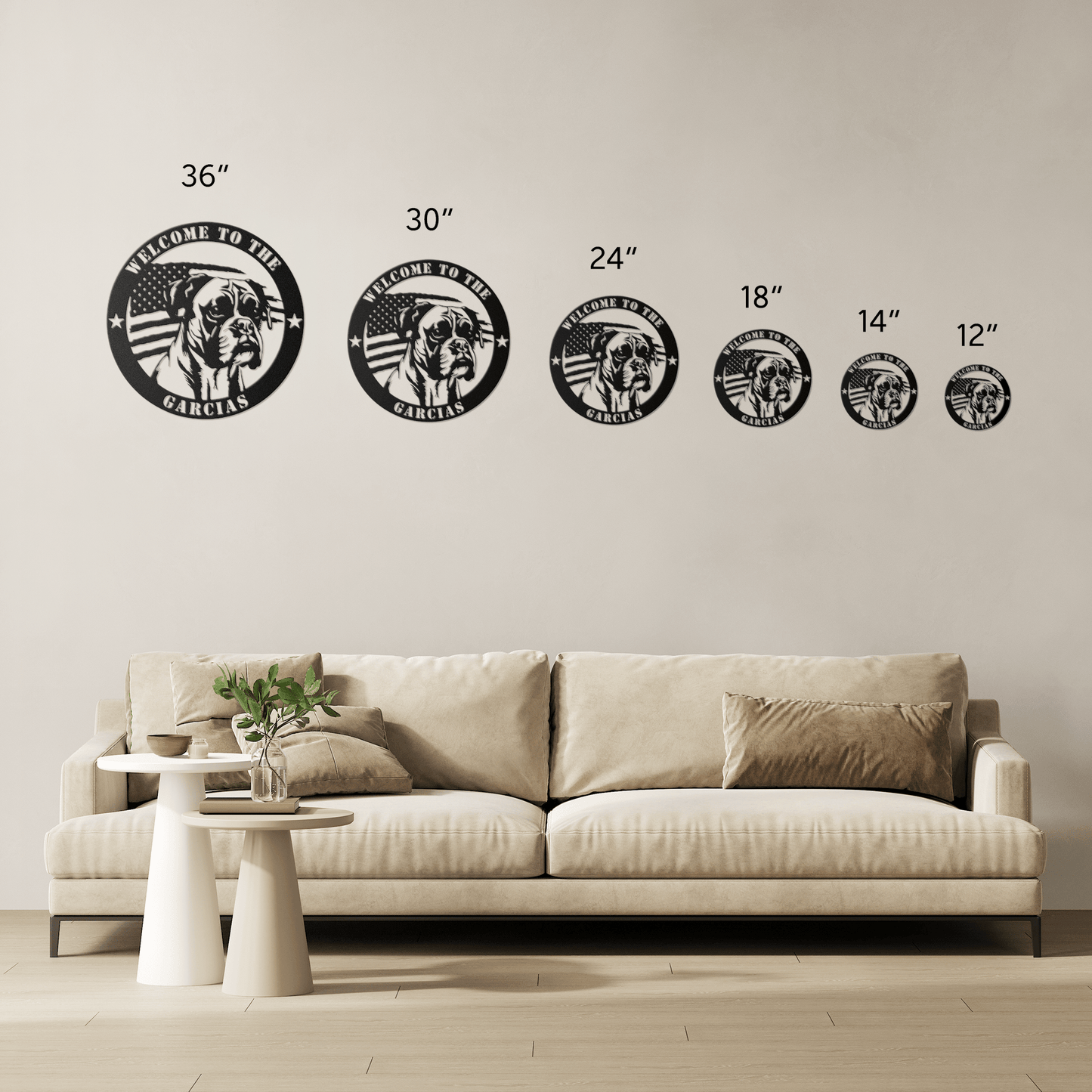 Patriotic Boxer Custom Metal Wall Sign - BullyBellyMetal Sign