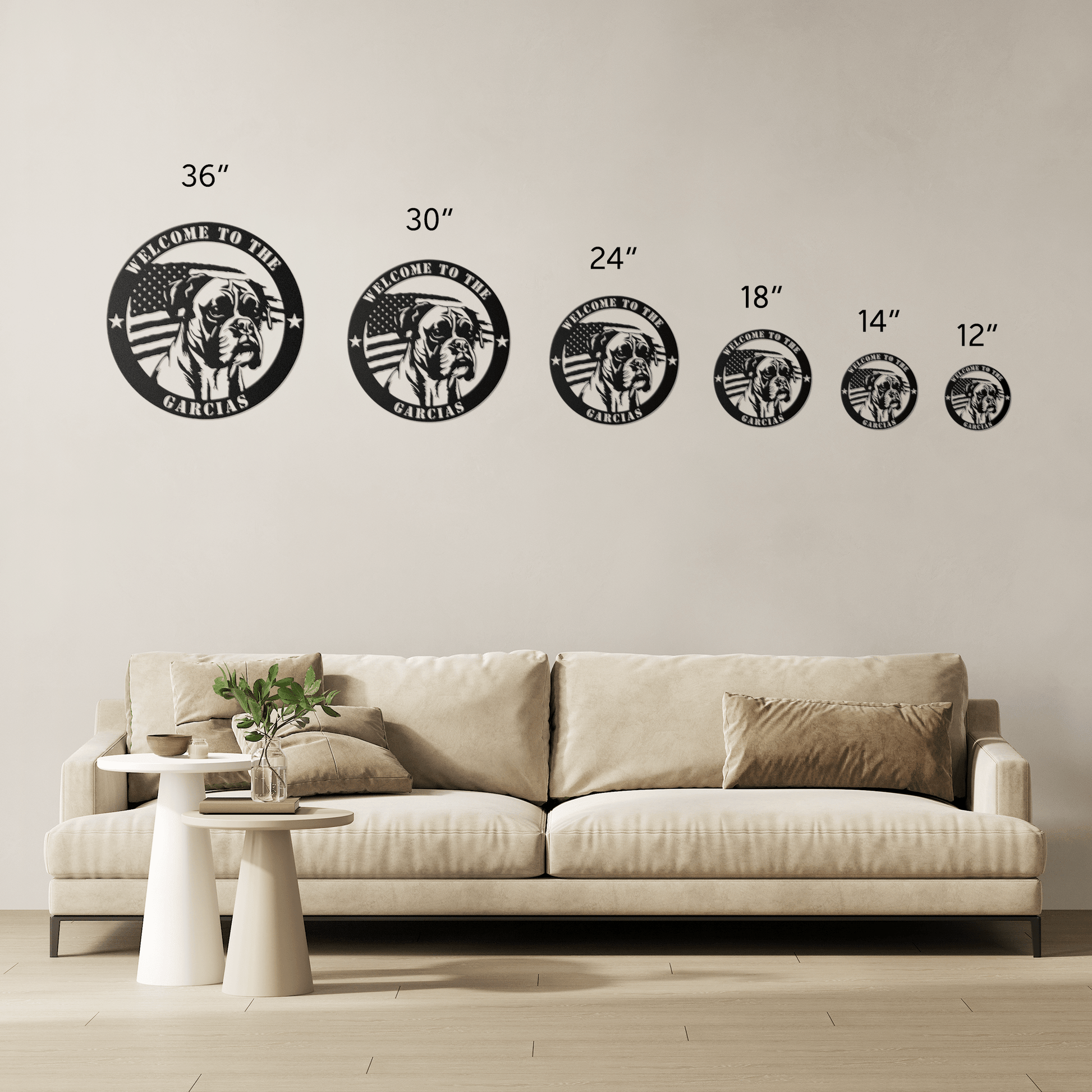 Patriotic Boxer Custom Metal Wall Sign - BullyBellyMetal Sign