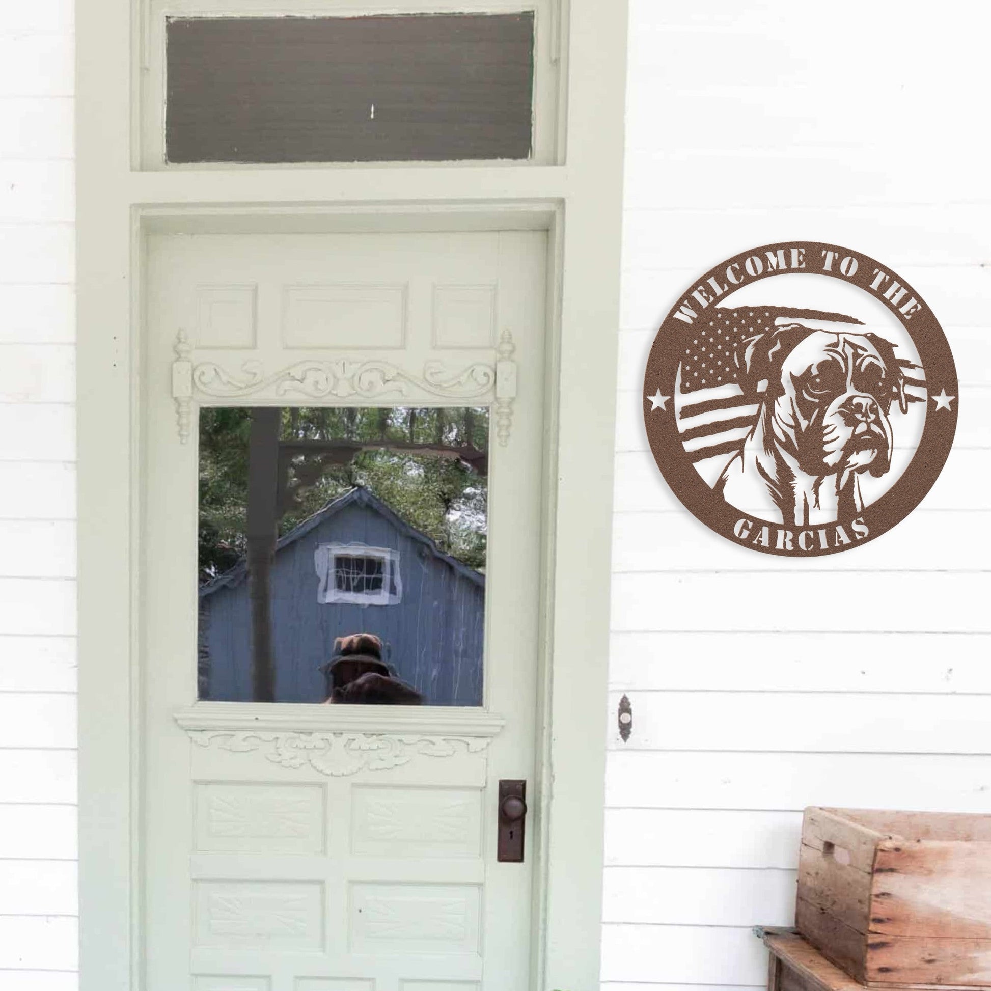 Patriotic Boxer Custom Metal Wall Sign - BullyBellyMetal Sign