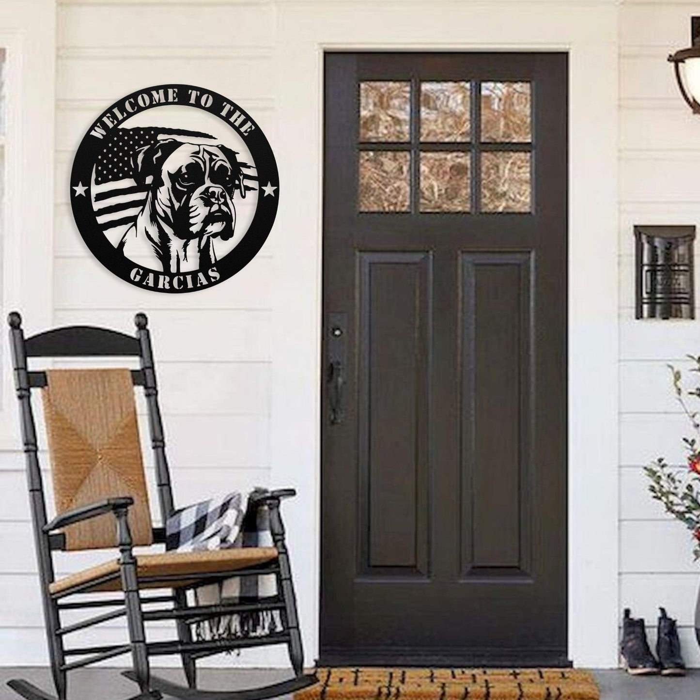 Patriotic Boxer Custom Metal Wall Sign - BullyBellyMetal Sign