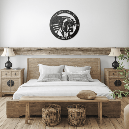 Patriotic Boxer Custom Metal Wall Sign - BullyBellyMetal Sign
