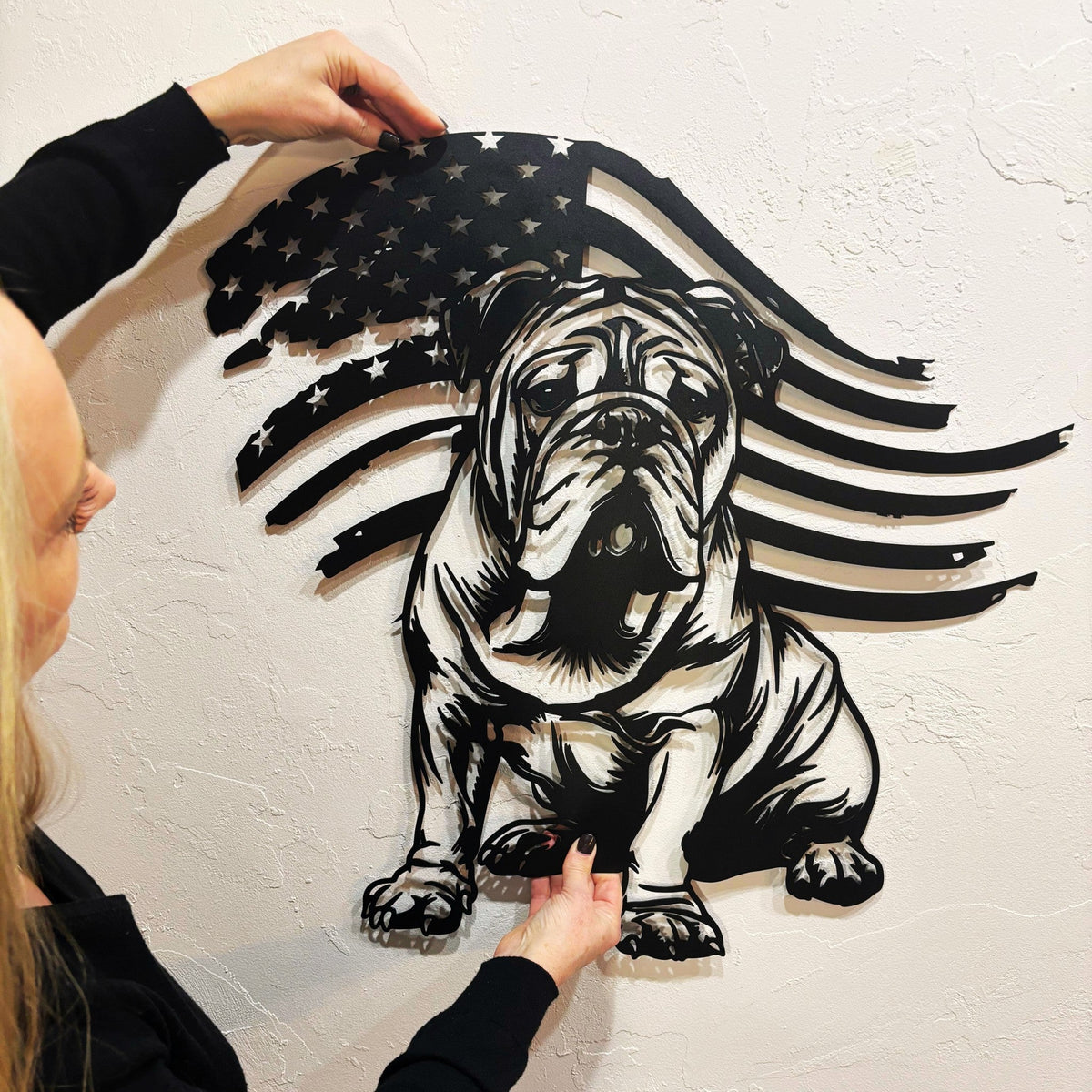 Patriotic Bulldog Metal Wall Art - BullyBellyPatriotic