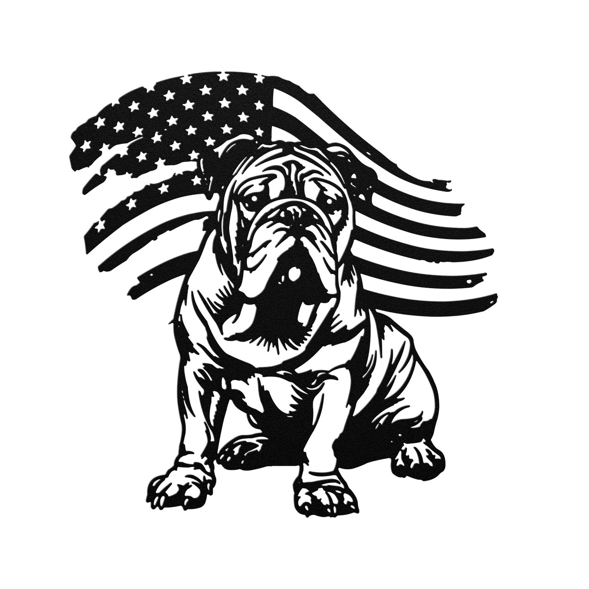 Patriotic Bulldog Metal Wall Art - BullyBellyPatriotic