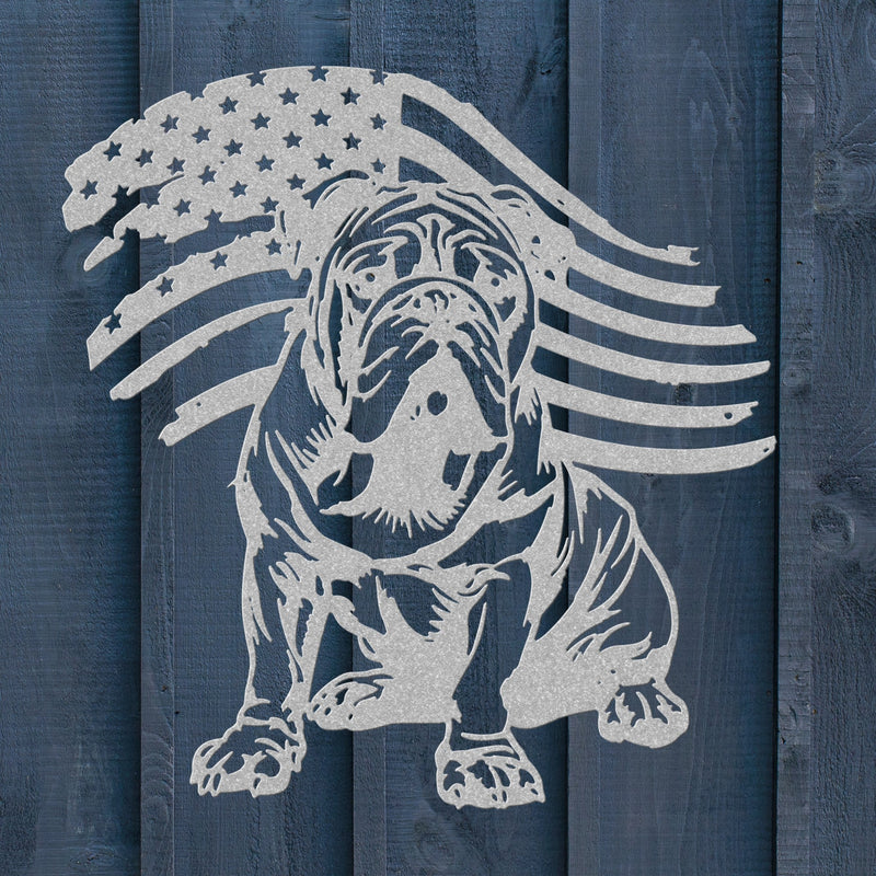 Patriotic Bulldog Metal Wall Art - BullyBellyPatriotic