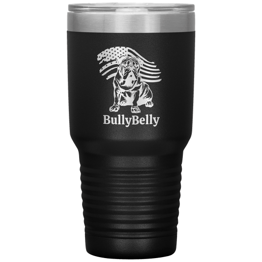 Patriotic English Bulldog 30oz Insulated Tumbler – Personalized Stainless Steel Travel Cup - BullyBellyTumblers