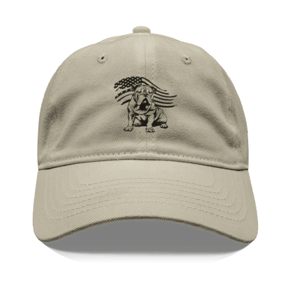 Patriotic English Bulldog Canvas Cap - BullyBellyAccessories