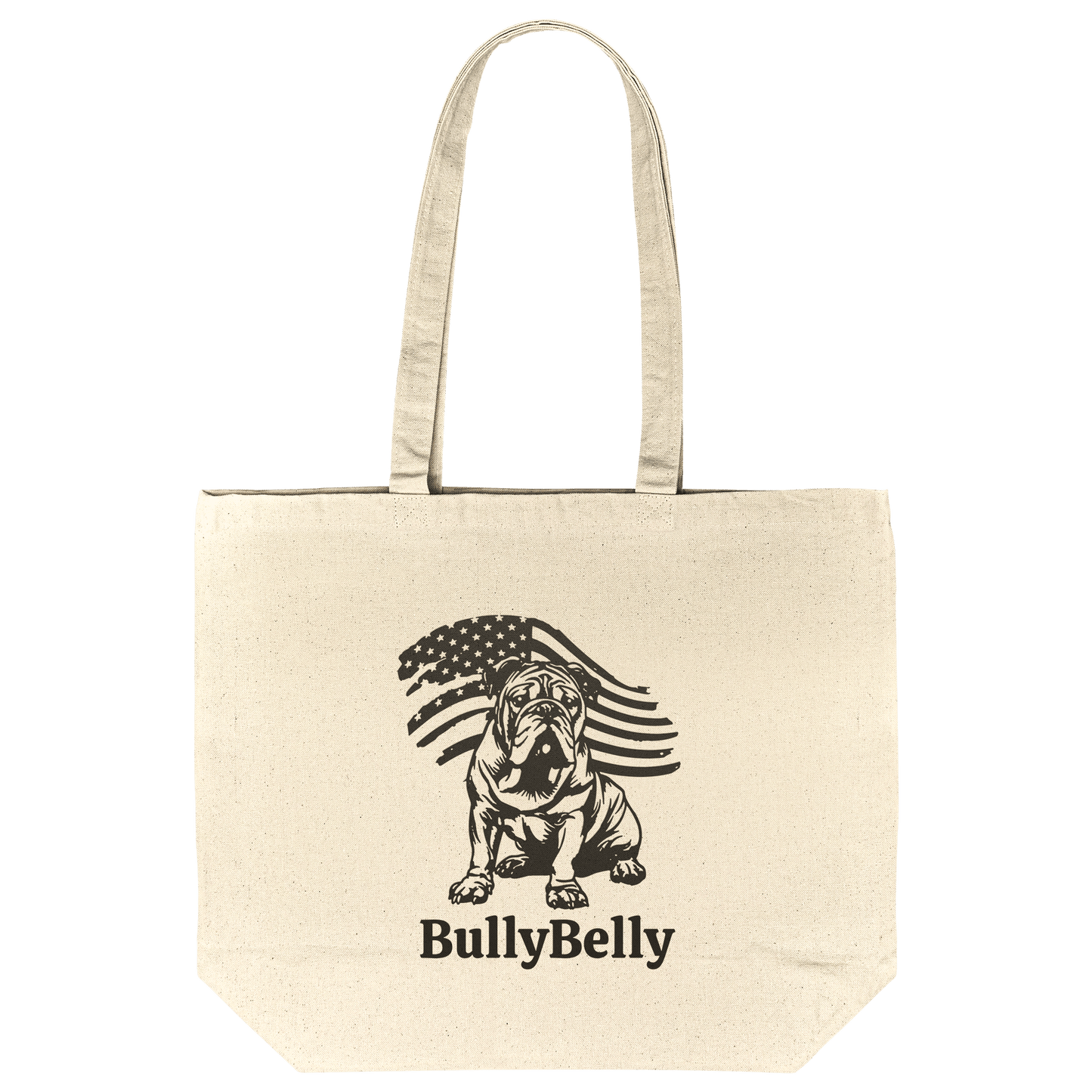 Patriotic English Bulldog Gusseted Tote Bag - BullyBellyTote Bag