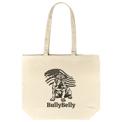 Patriotic English Bulldog Gusseted Tote Bag - BullyBellyTote Bag