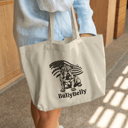 Patriotic English Bulldog Gusseted Tote Bag - BullyBellyTote Bag