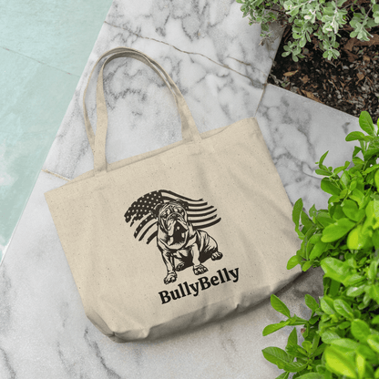 Patriotic English Bulldog Gusseted Tote Bag - BullyBellyTote Bag