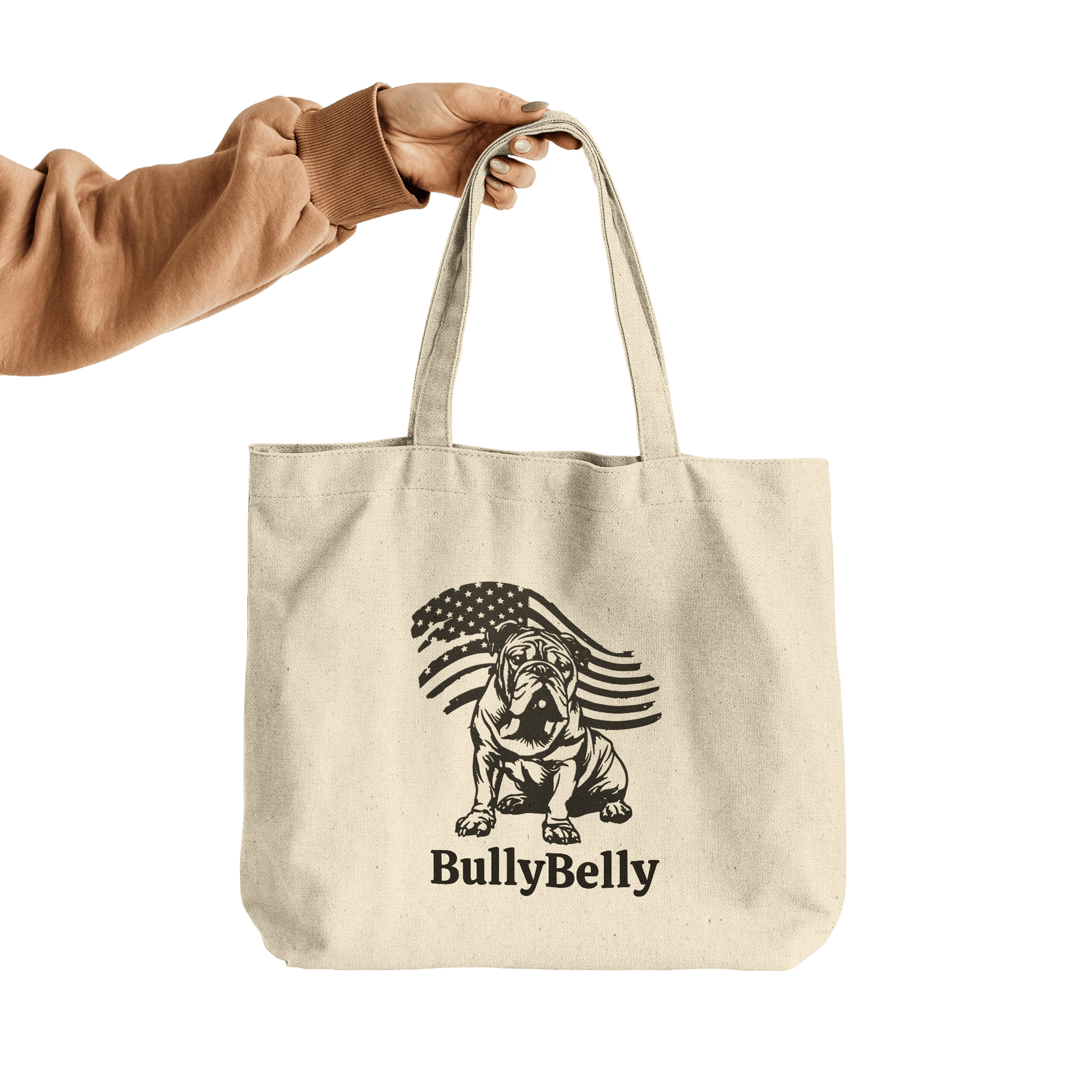 Patriotic English Bulldog Gusseted Tote Bag - BullyBellyTote Bag
