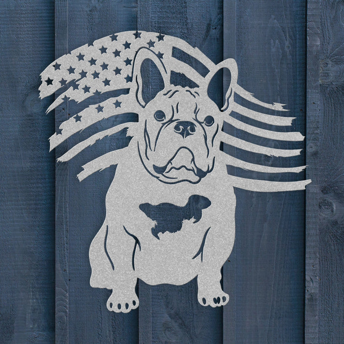 Patriotic French Bulldog Metal Wall Art - BullyBellyWall Art