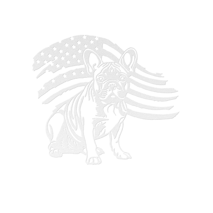 Patriotic French Bulldog Metal Wall Art - BullyBellyMetal Sign
