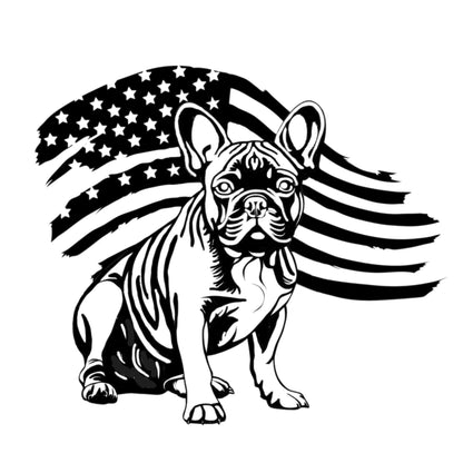Patriotic French Bulldog Metal Wall Art