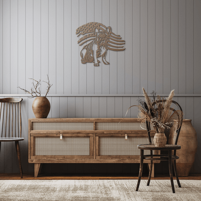 Patriotic French Bulldog Metal Wall Art - BullyBellyMetal Sign