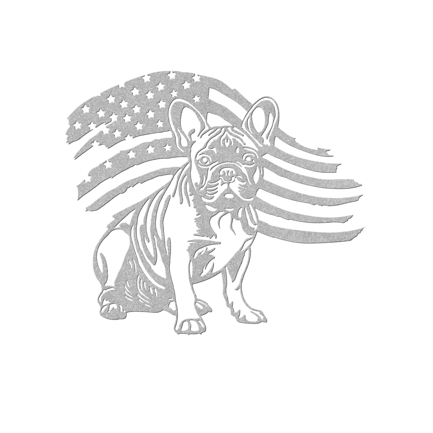 Patriotic French Bulldog Metal Wall Art - BullyBellyMetal Sign