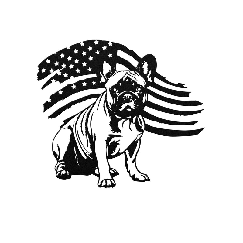 Patriotic French Bulldog Metal Wall Art - BullyBellyPatriotic