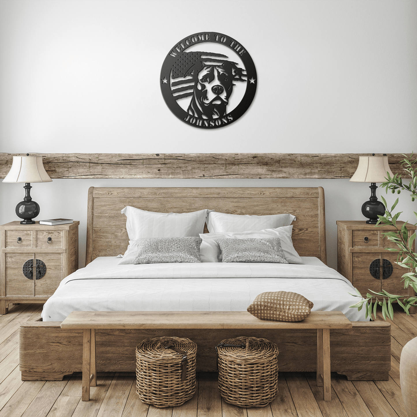 Patriotic Pitbull Custom Metal Wall Sign - BullyBellyMetal Sign