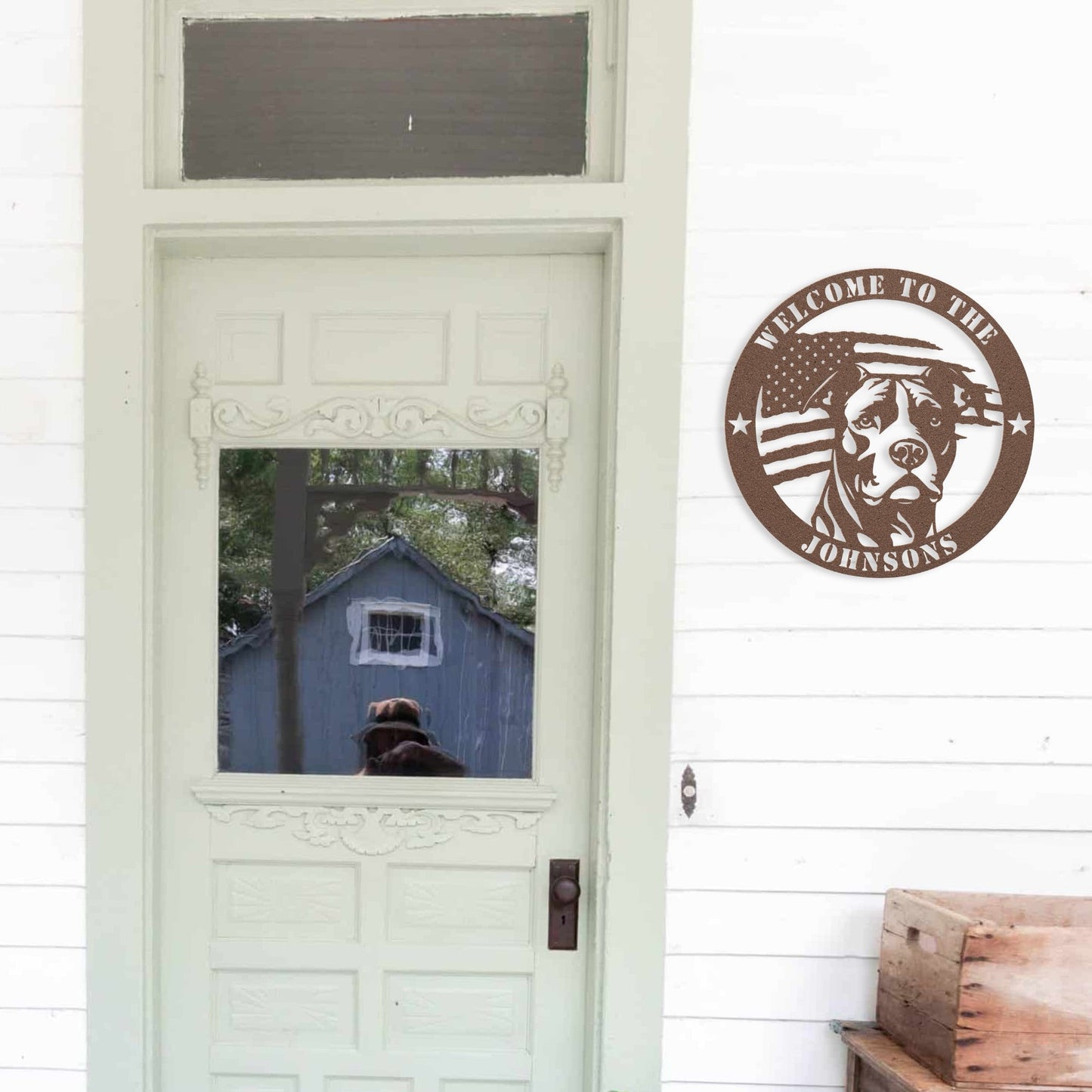 Patriotic Pitbull Custom Metal Wall Sign - BullyBellyMetal Sign