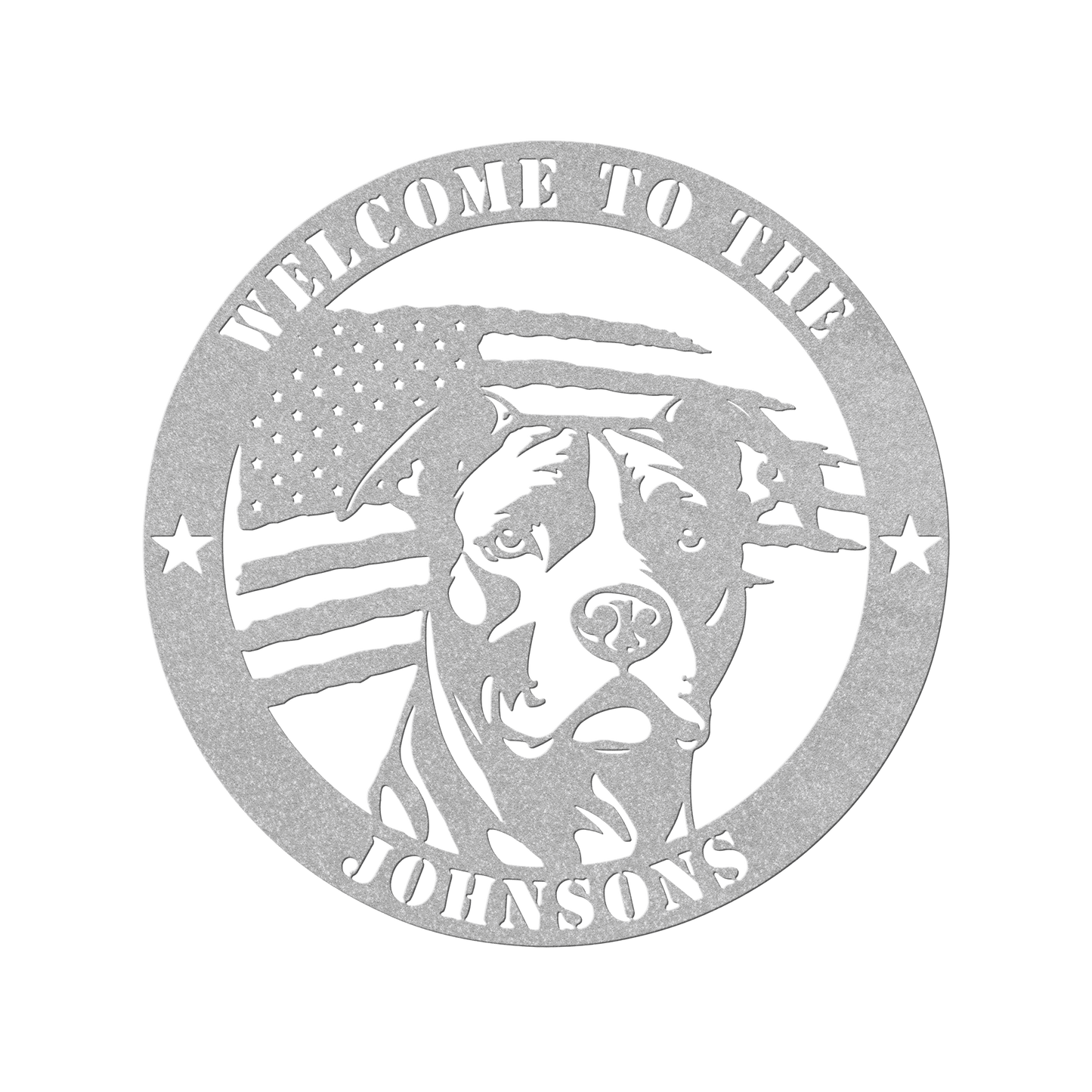 Patriotic Pitbull Custom Metal Wall Sign - BullyBellyMetal Sign