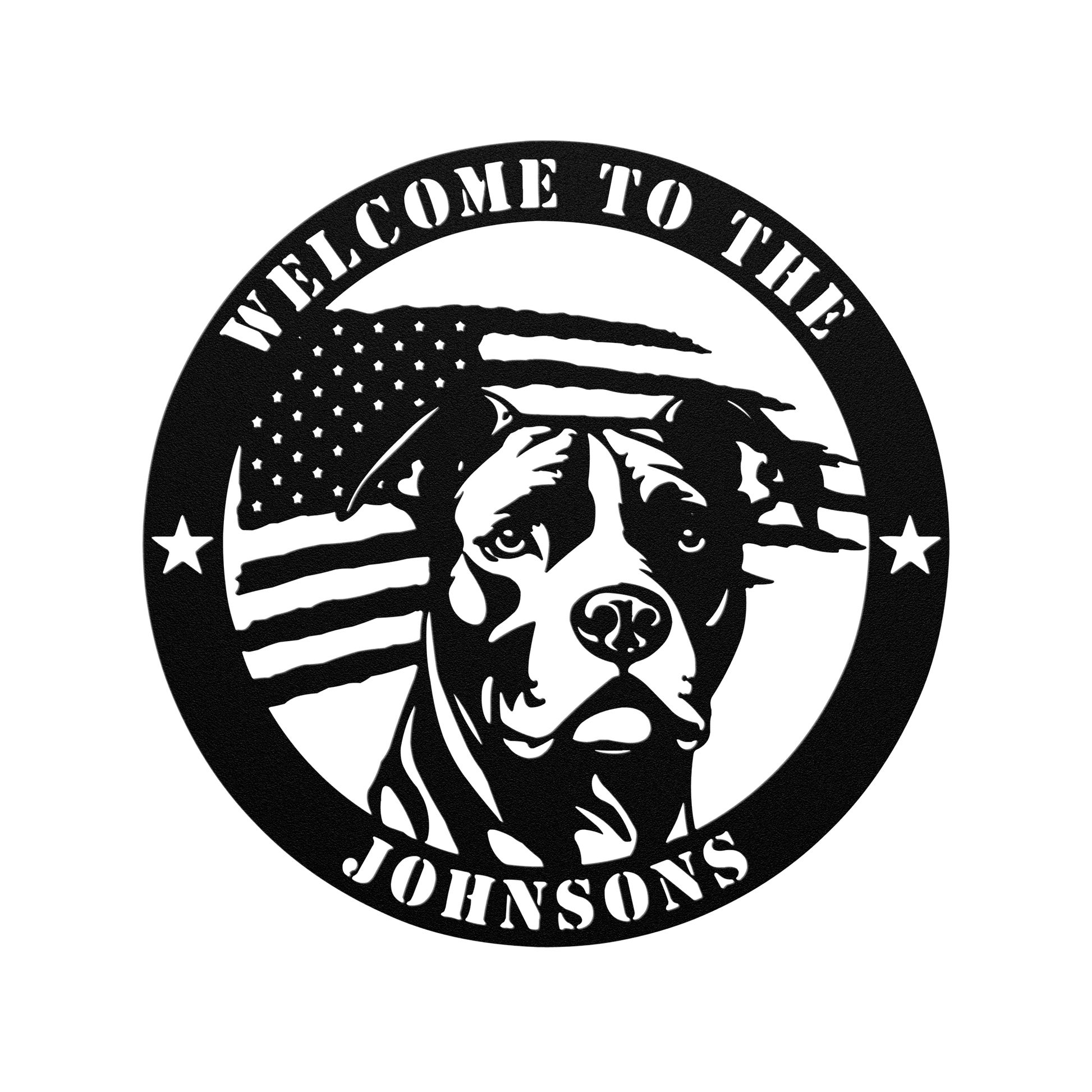 Patriotic Pitbull Custom Metal Wall Sign - BullyBellyMetal Sign