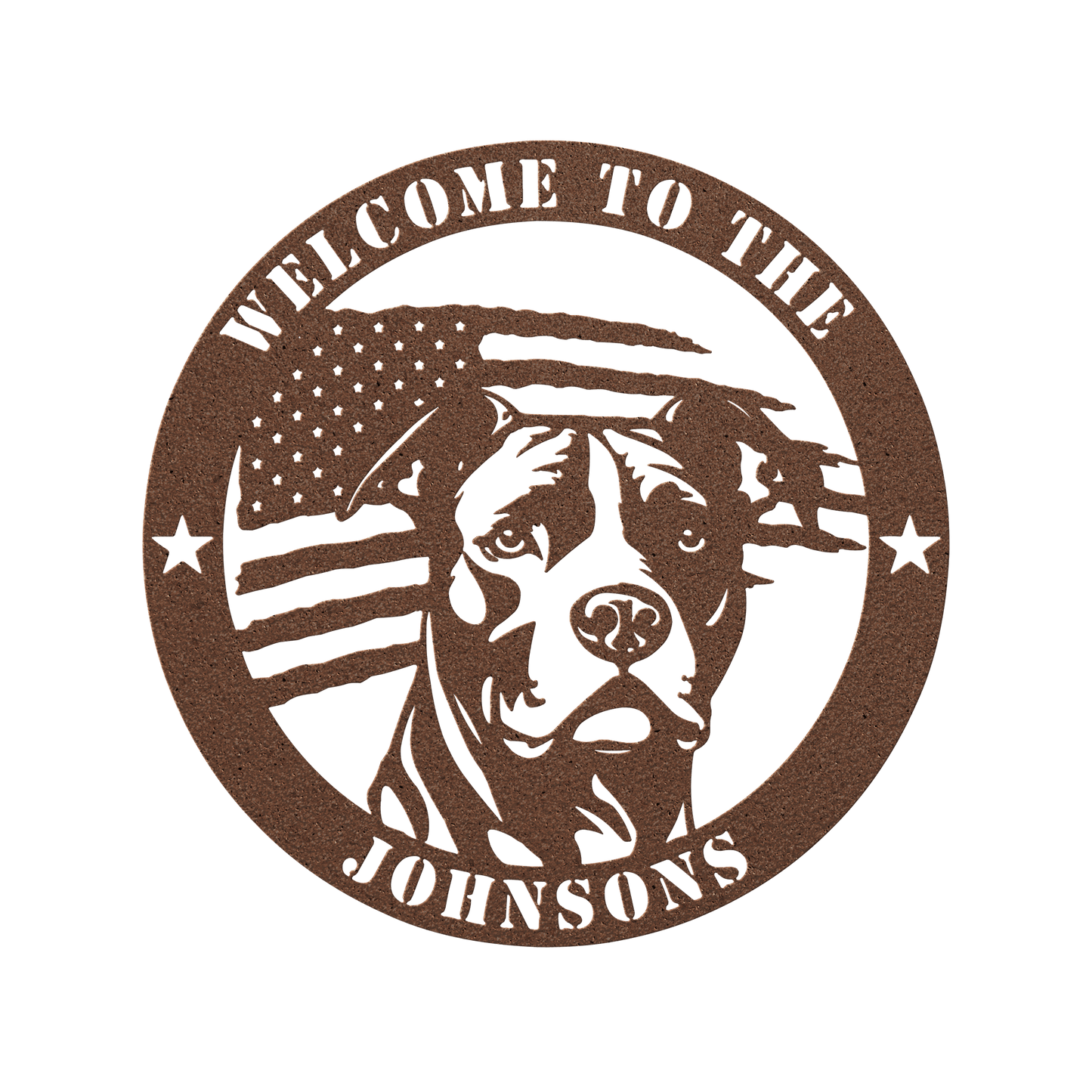 Patriotic Pitbull Custom Metal Wall Sign - BullyBellyMetal Sign