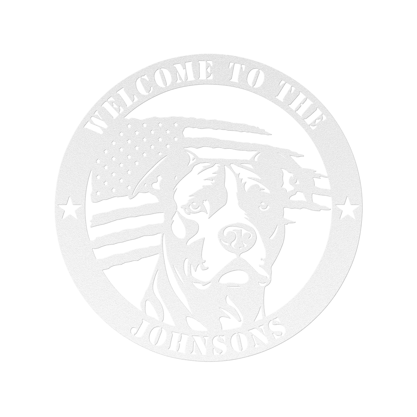 Patriotic Pitbull Custom Metal Wall Sign - BullyBellyMetal Sign