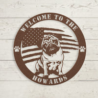 Patriotic Pug Custom Metal Wall Sign - BullyBellyWall Art